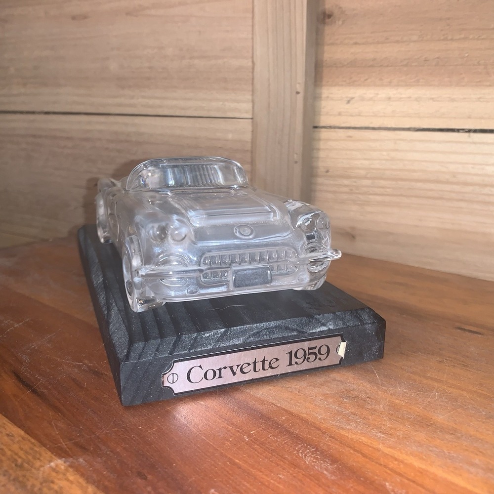 1959 Hofbauer Corvette Glass Frosted Crystal Car Model 7" W. Germany Paperweight